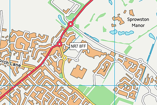 NR7 8FF map - OS VectorMap District (Ordnance Survey)