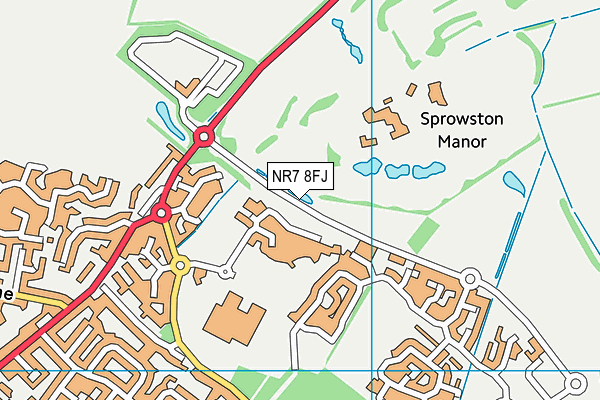 NR7 8FJ map - OS VectorMap District (Ordnance Survey)