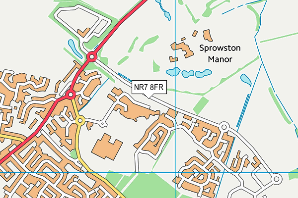NR7 8FR map - OS VectorMap District (Ordnance Survey)