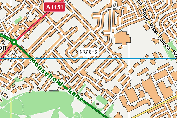 NR7 8HS map - OS VectorMap District (Ordnance Survey)