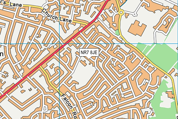 NR7 8JE map - OS VectorMap District (Ordnance Survey)