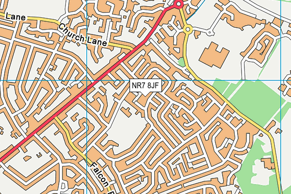 NR7 8JF map - OS VectorMap District (Ordnance Survey)