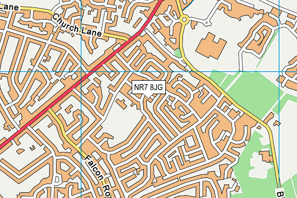 NR7 8JG map - OS VectorMap District (Ordnance Survey)