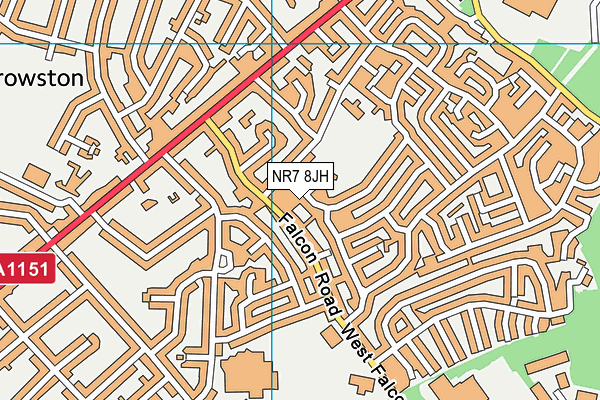 NR7 8JH map - OS VectorMap District (Ordnance Survey)
