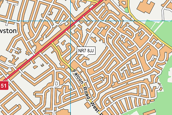 NR7 8JJ map - OS VectorMap District (Ordnance Survey)