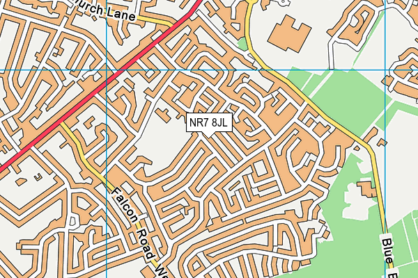 NR7 8JL map - OS VectorMap District (Ordnance Survey)