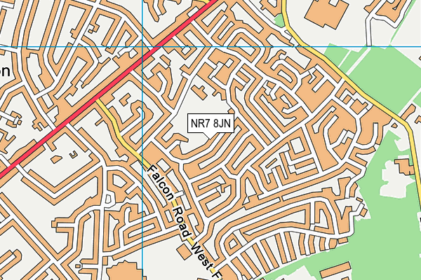 NR7 8JN map - OS VectorMap District (Ordnance Survey)