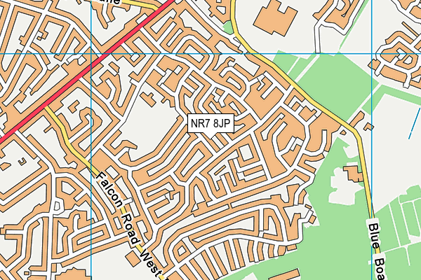 NR7 8JP map - OS VectorMap District (Ordnance Survey)