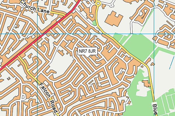 NR7 8JR map - OS VectorMap District (Ordnance Survey)