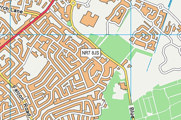 NR7 8JS map - OS VectorMap District (Ordnance Survey)