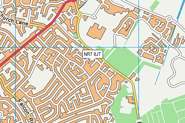 NR7 8JT map - OS VectorMap District (Ordnance Survey)