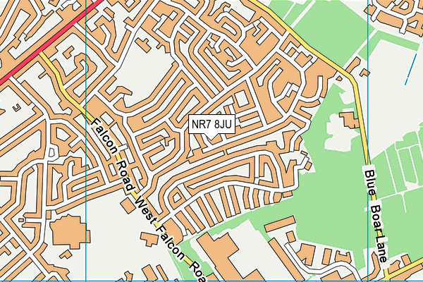 NR7 8JU map - OS VectorMap District (Ordnance Survey)
