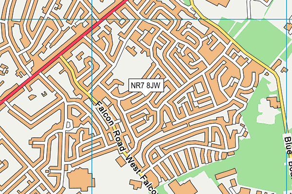 NR7 8JW map - OS VectorMap District (Ordnance Survey)