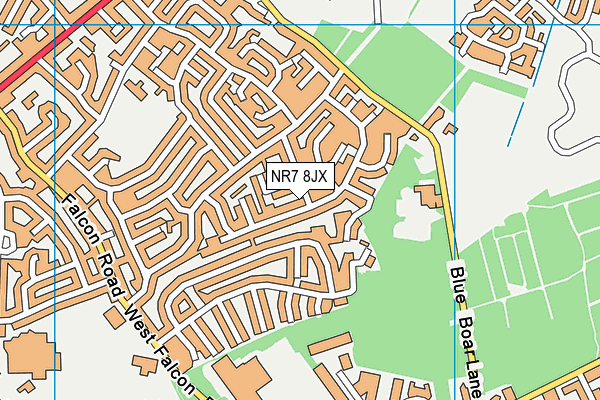 NR7 8JX map - OS VectorMap District (Ordnance Survey)