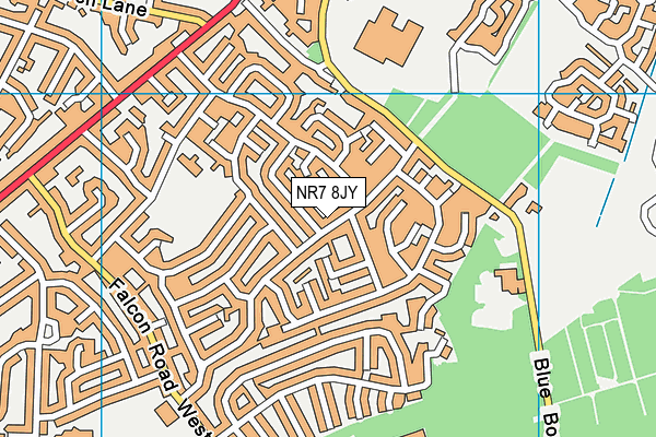 NR7 8JY map - OS VectorMap District (Ordnance Survey)