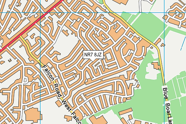 NR7 8JZ map - OS VectorMap District (Ordnance Survey)