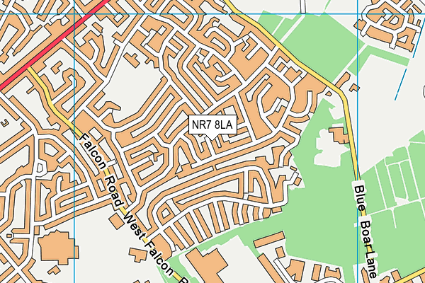 NR7 8LA map - OS VectorMap District (Ordnance Survey)