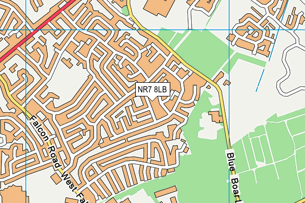 NR7 8LB map - OS VectorMap District (Ordnance Survey)