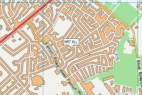 NR7 8LL map - OS VectorMap District (Ordnance Survey)