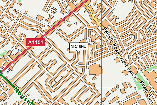NR7 8ND map - OS VectorMap District (Ordnance Survey)