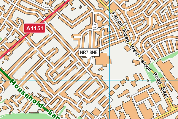 Sprowston Community Academy map (NR7 8NE) - OS VectorMap District (Ordnance Survey)
