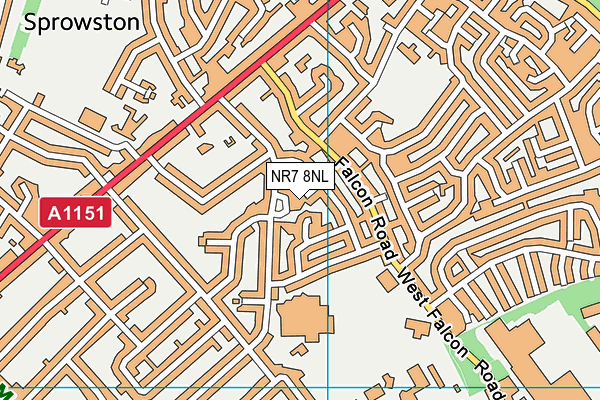 NR7 8NL map - OS VectorMap District (Ordnance Survey)