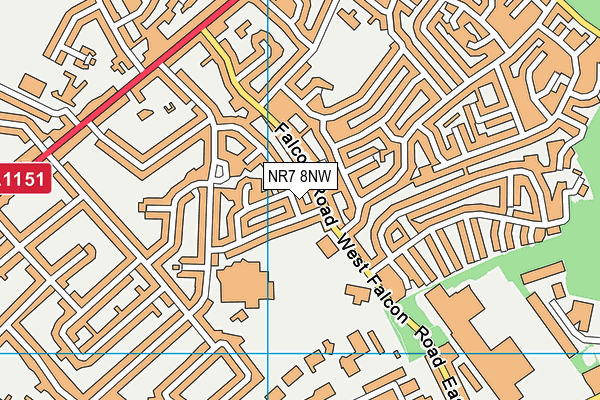 NR7 8NW map - OS VectorMap District (Ordnance Survey)