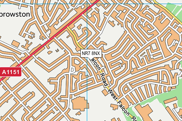 NR7 8NX map - OS VectorMap District (Ordnance Survey)