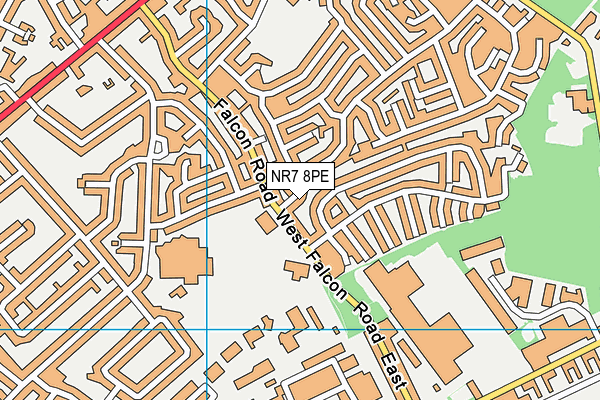 NR7 8PE map - OS VectorMap District (Ordnance Survey)