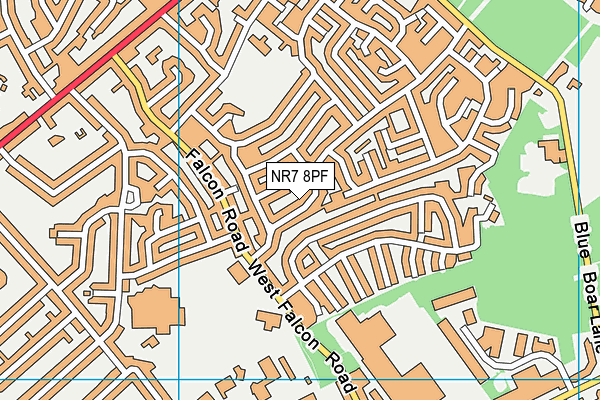 NR7 8PF map - OS VectorMap District (Ordnance Survey)