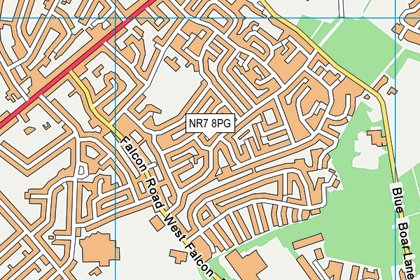 NR7 8PG map - OS VectorMap District (Ordnance Survey)