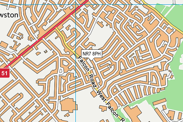 NR7 8PH map - OS VectorMap District (Ordnance Survey)