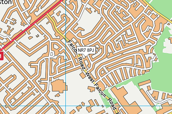 NR7 8PJ map - OS VectorMap District (Ordnance Survey)