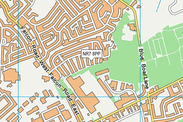 NR7 8PP map - OS VectorMap District (Ordnance Survey)