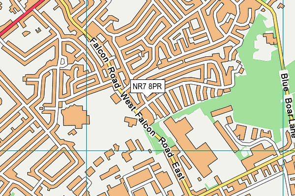 NR7 8PR map - OS VectorMap District (Ordnance Survey)