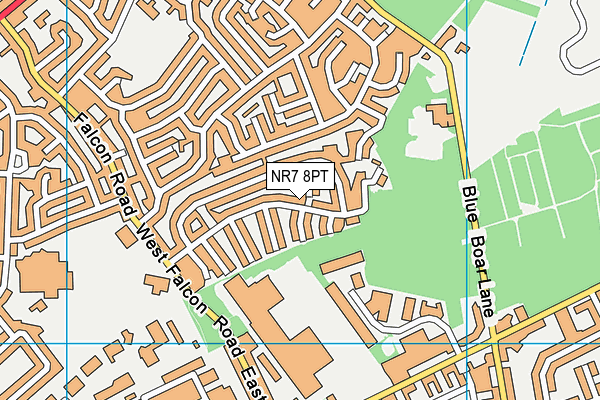 NR7 8PT map - OS VectorMap District (Ordnance Survey)