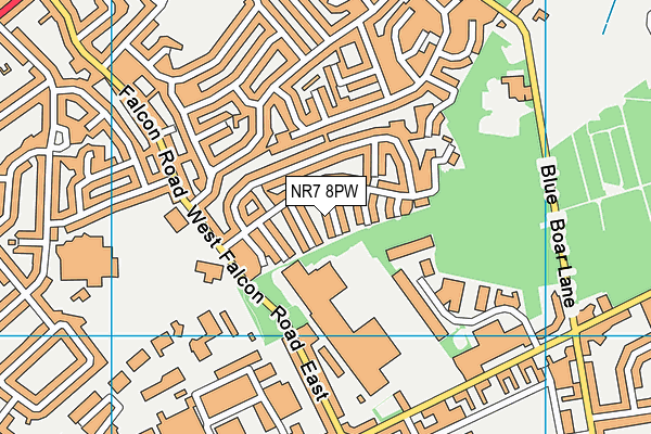 NR7 8PW map - OS VectorMap District (Ordnance Survey)