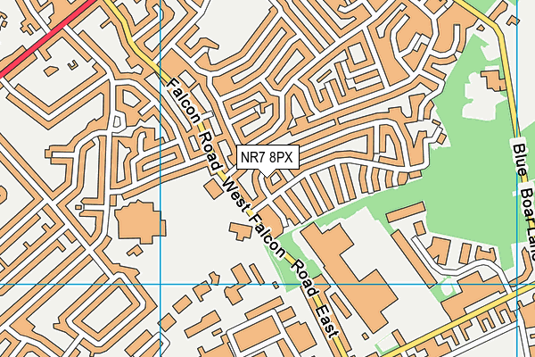 NR7 8PX map - OS VectorMap District (Ordnance Survey)