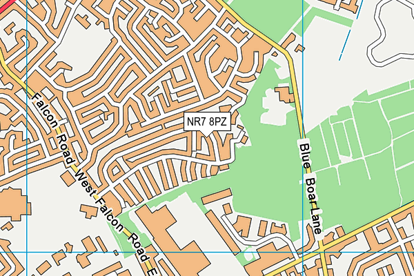 NR7 8PZ map - OS VectorMap District (Ordnance Survey)