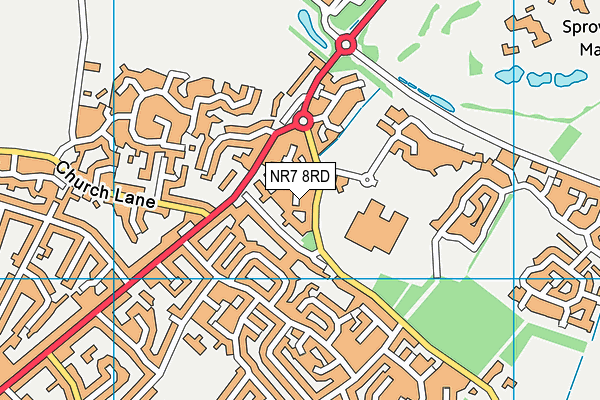 NR7 8RD map - OS VectorMap District (Ordnance Survey)