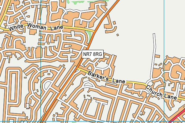 NR7 8RG map - OS VectorMap District (Ordnance Survey)