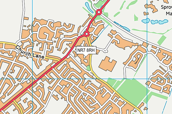 NR7 8RH map - OS VectorMap District (Ordnance Survey)