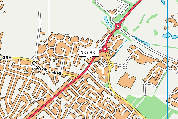 NR7 8RL map - OS VectorMap District (Ordnance Survey)
