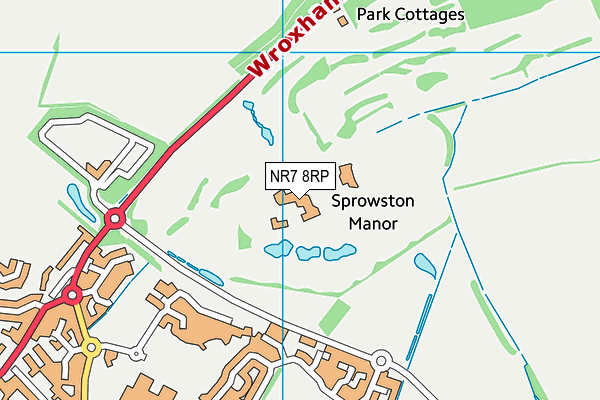 Sprowston Manor Hotel And Country Club map (NR7 8RP) - OS VectorMap District (Ordnance Survey)