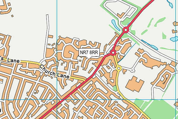 NR7 8RR map - OS VectorMap District (Ordnance Survey)