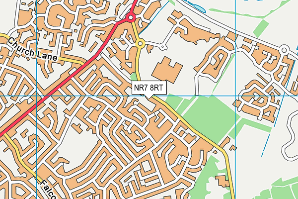 NR7 8RT map - OS VectorMap District (Ordnance Survey)
