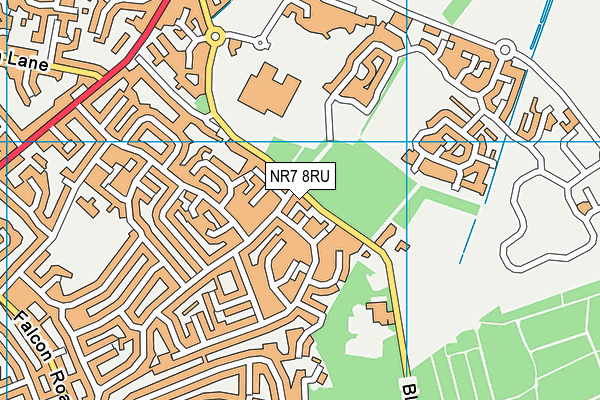 NR7 8RU map - OS VectorMap District (Ordnance Survey)