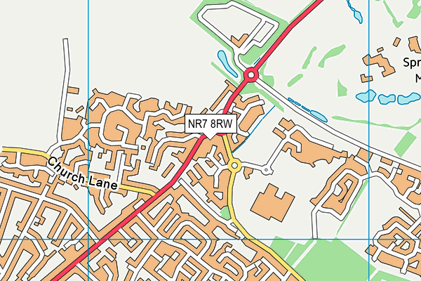 NR7 8RW map - OS VectorMap District (Ordnance Survey)