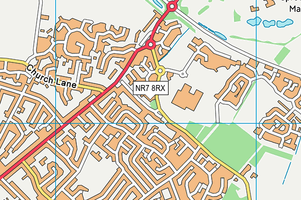 NR7 8RX map - OS VectorMap District (Ordnance Survey)