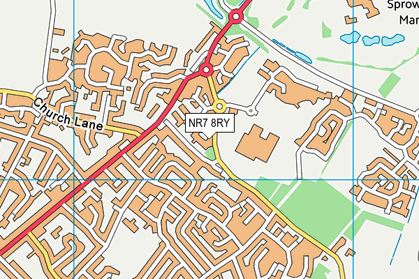 NR7 8RY map - OS VectorMap District (Ordnance Survey)